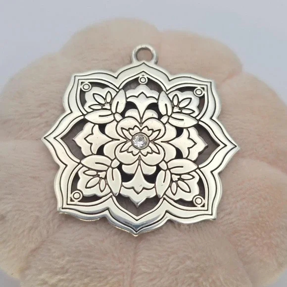 BRIGHTON "Casablanca Jewel" Necklace Reversible Crystals Enamel Silver Plate 18" - Picture 5 of 10